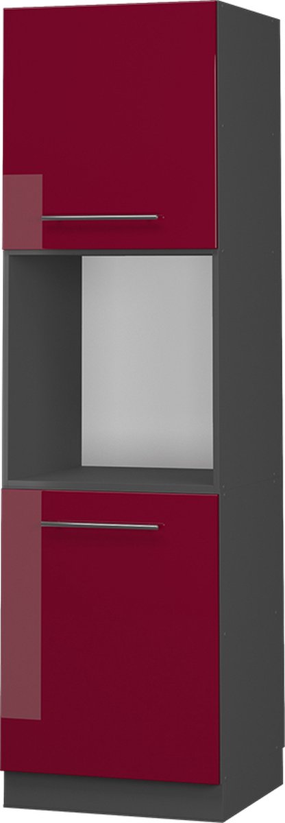 Vicco Fame-Line Ovenombouwkast – 60 cm open Bordeauxrode hoogglans Bordeauxrode hoogglans/Antraciet