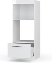 Vicco Armoire à micro-ondes Fame- Line, Wit brillant/ Wit, 60 cm ouvert