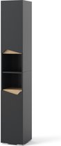 Vicco Marelle Badkamerkast – 30 x 180 cm met deuren en open vakken Antraciet