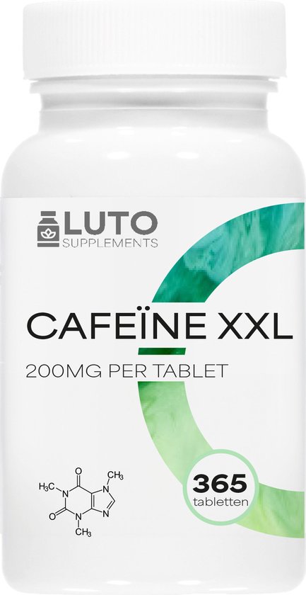 Foto: Cafe ne pillen 200 mg 365 caffeine tabletten laboratoriumgetest gehalte aan werkzame stoffen zuiverheid z nder ongewenste toevoegingen h ge dosering veganistisch premium kwaliteit luto supplements