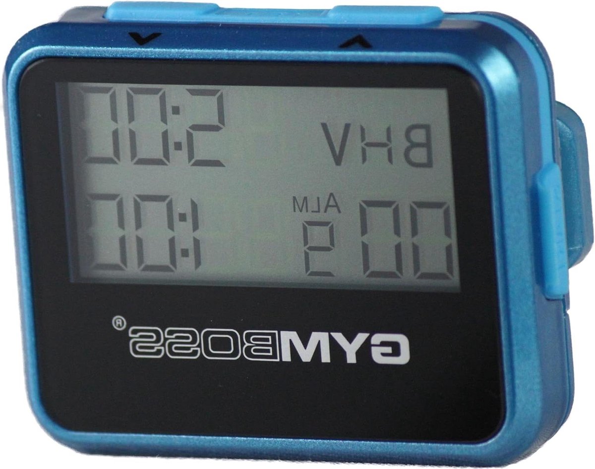 Interval Timer en Stopwatch - Teal Blauw Metallic Glans met Gymboss