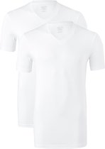 Claesen's Heren 2-pack V-neck t-shirt - White- Maat L