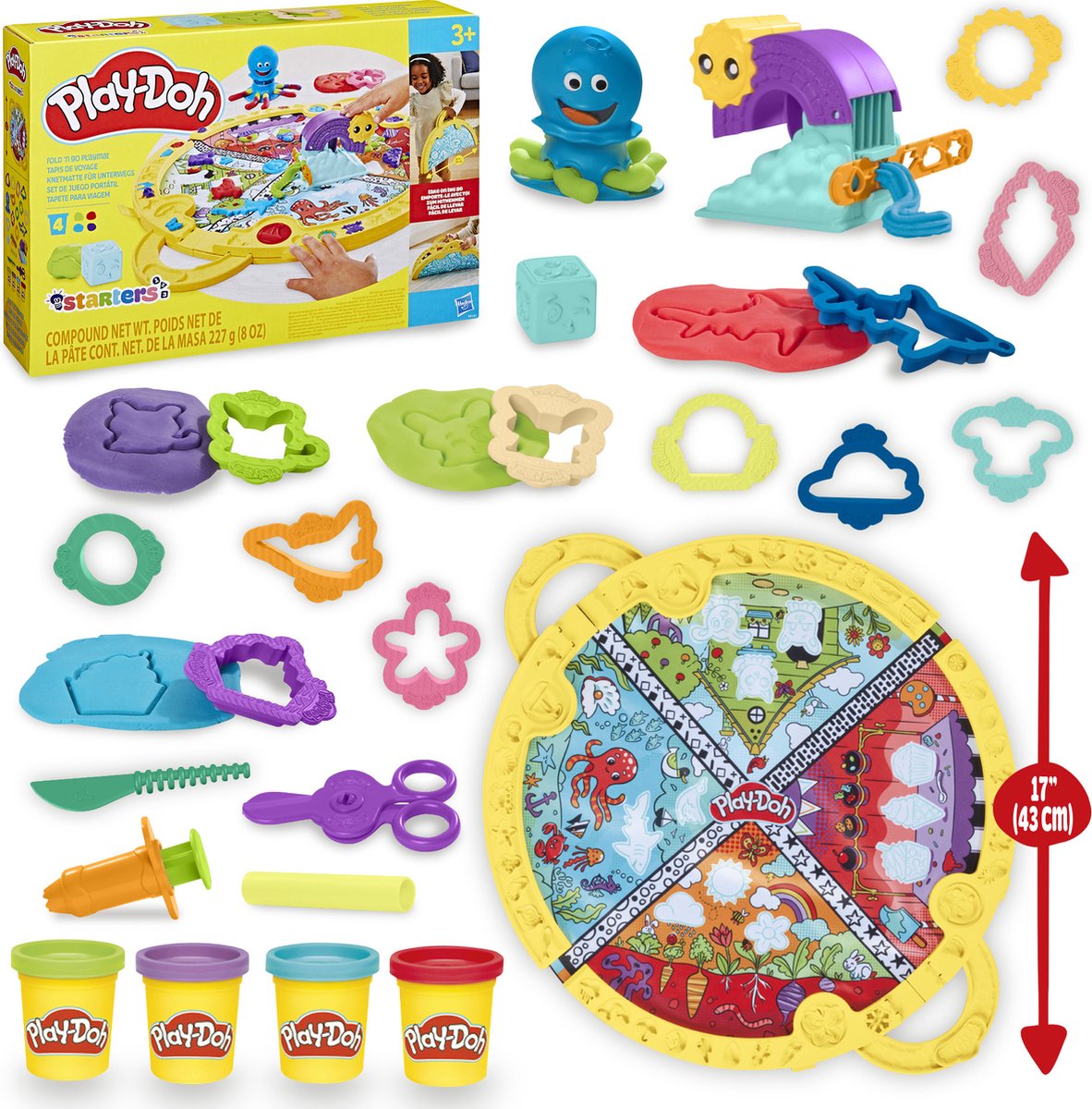 Play-Doh Opvouw en Meeneem Speelmat - Boetseerklei - 4 Play-Doh potjes - Eenvoudig op te bergen - Knutselen voor kinderen — afbeelding 3