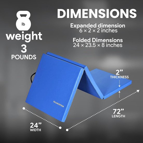Opvouwbare trainingsmat 5 cm dikke met handgrepen - MMA gymnastiek thuisgymnastiek - beschermende vloeren van Kanxudo — afbeelding 4