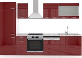 Meuble de cuisine complet Vicco R- Line – 300 cm sans plan de travail Bordeaux brillant/blanc sans plan de travail