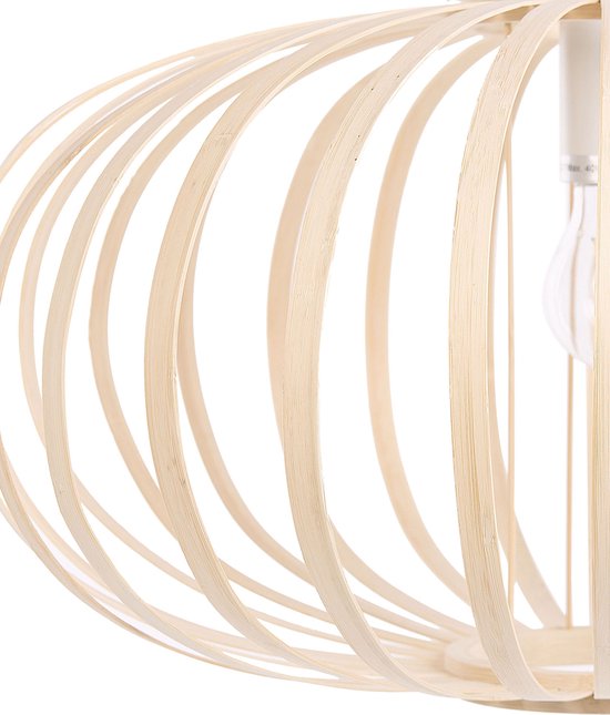 Beliani HAVEL - Lampe à suspension - Couleur bois clair - Bois de bambou