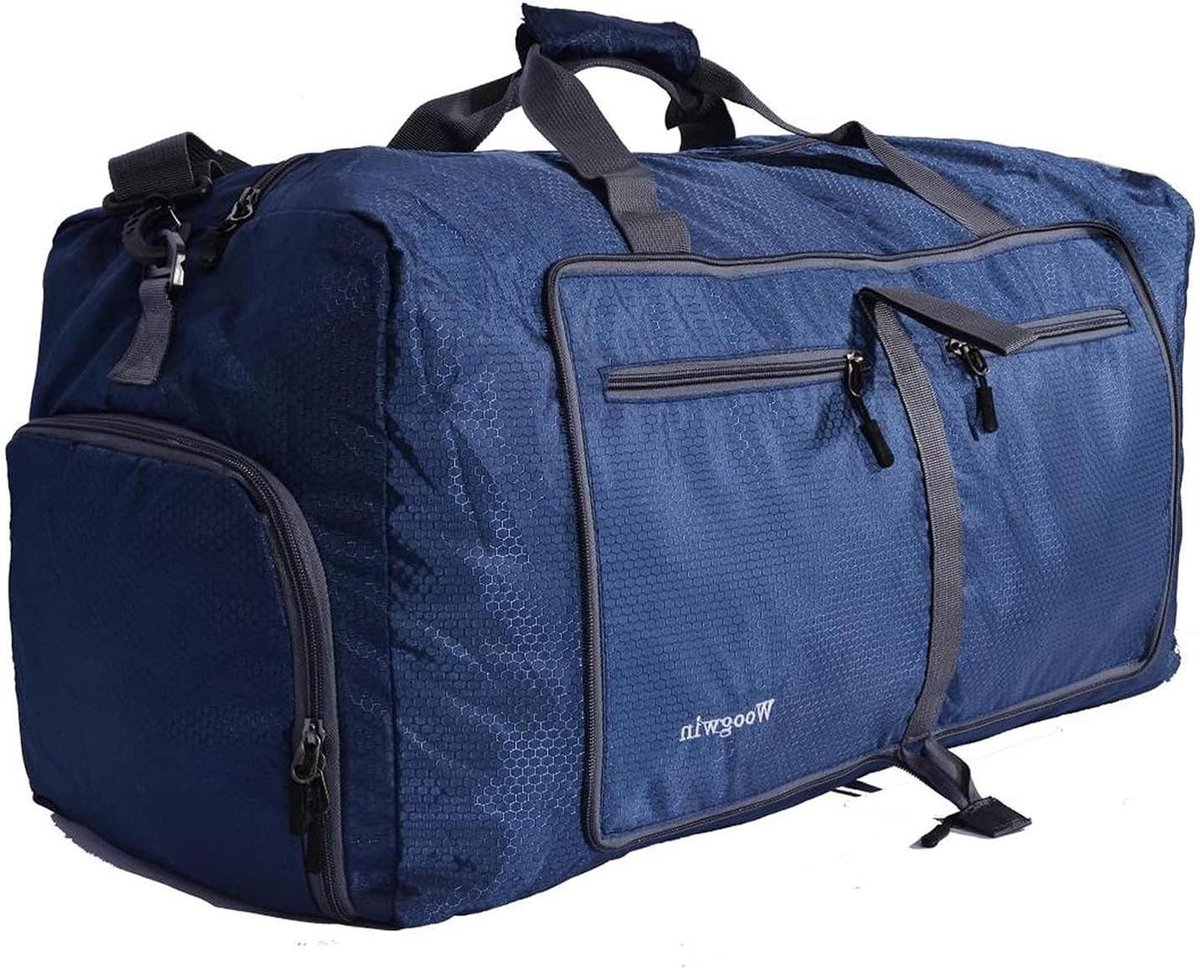 Opvouwbare Reizen Plunjezakken - Grote Holdall Tas Waterdicht - Weekend Tassen voor Gym Bagage - Donkerblauw 60L