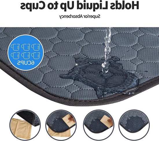 Eastlion Hygiënische Matten,Super Wasbare en Absorberende Hondenmat, Herbruikbare Matten Voor Honden en Katten(1 stuk,100 x 70 cm) L- Grijs