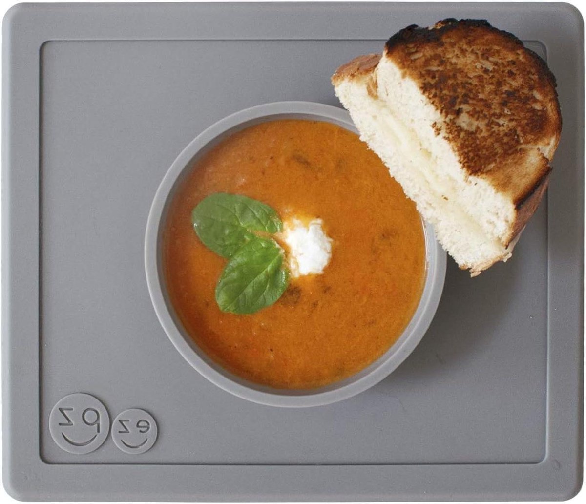Image of 24 maanden + schaal van 100% siliconen met geïntegreerde placemat - donkergrijs - peuters en kleuters