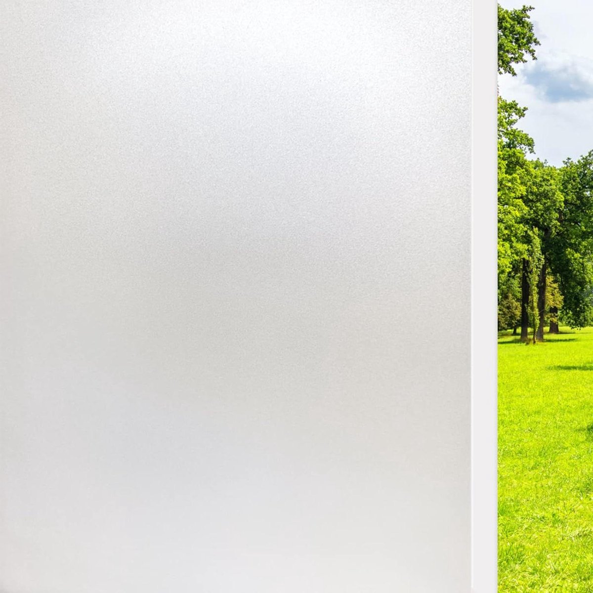 Ondoorzichtige raamfolie - matglas - zelfklevend - zichtwerend - voor badkamer en kantoor - statisch hechtend - 90 x 300 cm.