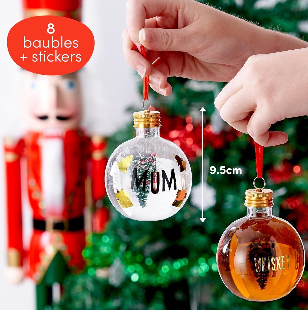 Kunststof kerst ballen om te vullen 8cm - 5 stuks kerstballen