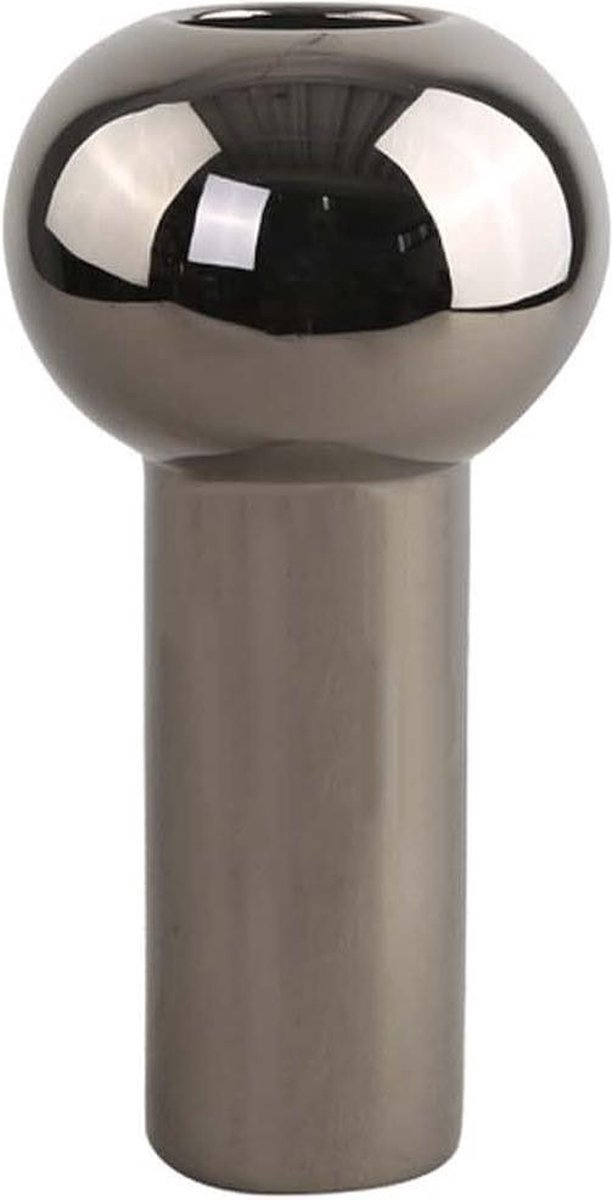 24cm Dark Silver Pillar Vaas