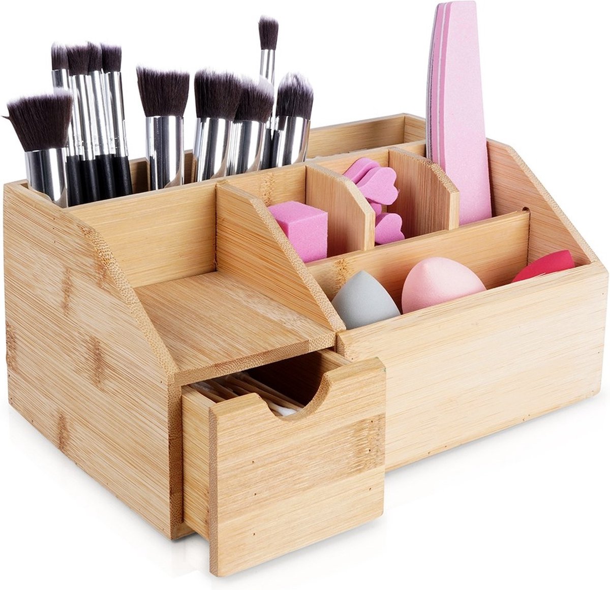 Make-Up Organisator Bamboe 24x15x11 cm - Organizer - Opbergdoos - Opslag - Cosmetica