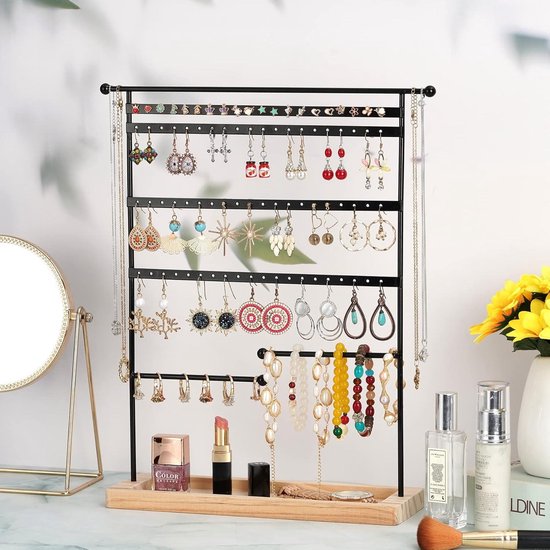 Houten Make-up Organizer Antieke Retro Meerlaagse Opbergkast Bureau Cosmetische Lade Sieradendoos