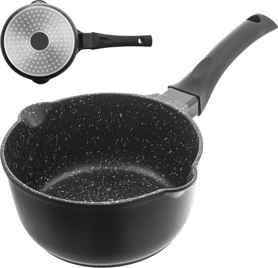 WMF Ultimate Cool steelpan, 16 cm, zonder deksel, kleine kookpan 1,4 l, melkpan, inductie, Cromargan roestvrij staal mat, ongecoat, inductiepan met schaalverdeling aan de binnenkant