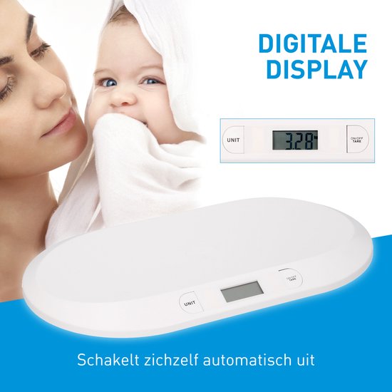 Grundig Babyweegschaal - Digitaal - 10 Gram Nauwkeurig - Max 20 Kilo - Tare-Functie - Wit