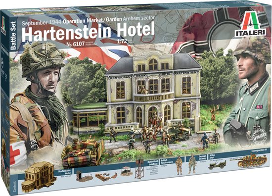 Foto: 1 72 italeri 6107 hartenstein hotel 1944 market garden arnhem nederland september 1944 battle set plastic modelbouwpakket