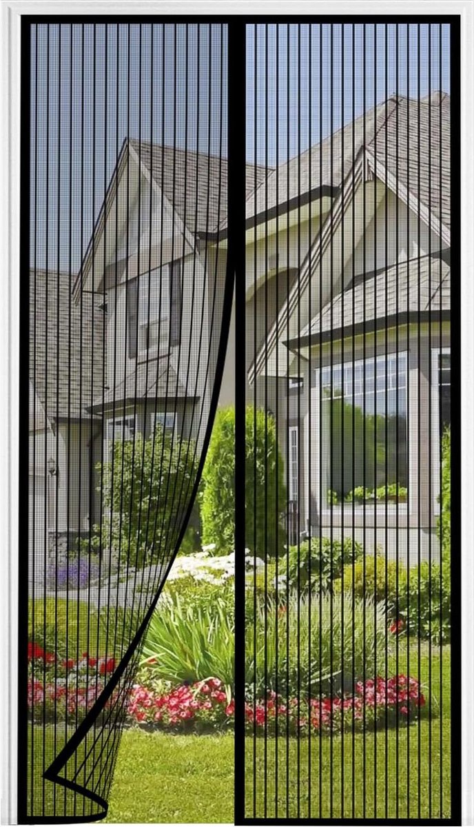 Magneet Hordeur Insectengaas Balkondeur 80x200cm - Magnetisch Gordijn Balkondeur - Terrasdeur - Kelderdeur - Schuifdeur - Woonkamer - Eenvoudige Zelfklevende Montage - Zwart