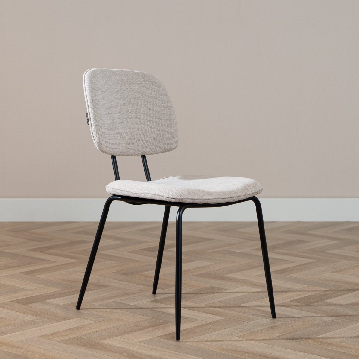 Bronx71® Scandinavische eetkamerstoel Ivar gerecyclede stof beige - stoel