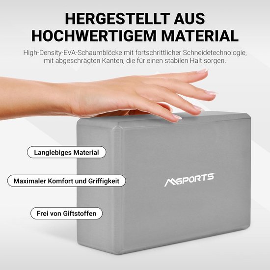 Yogablok van NBR-rubber, lichtgewicht en antislip, verkrijgbaar in kleurkeuze en set van 1 of 2 stuk — afbeelding 2