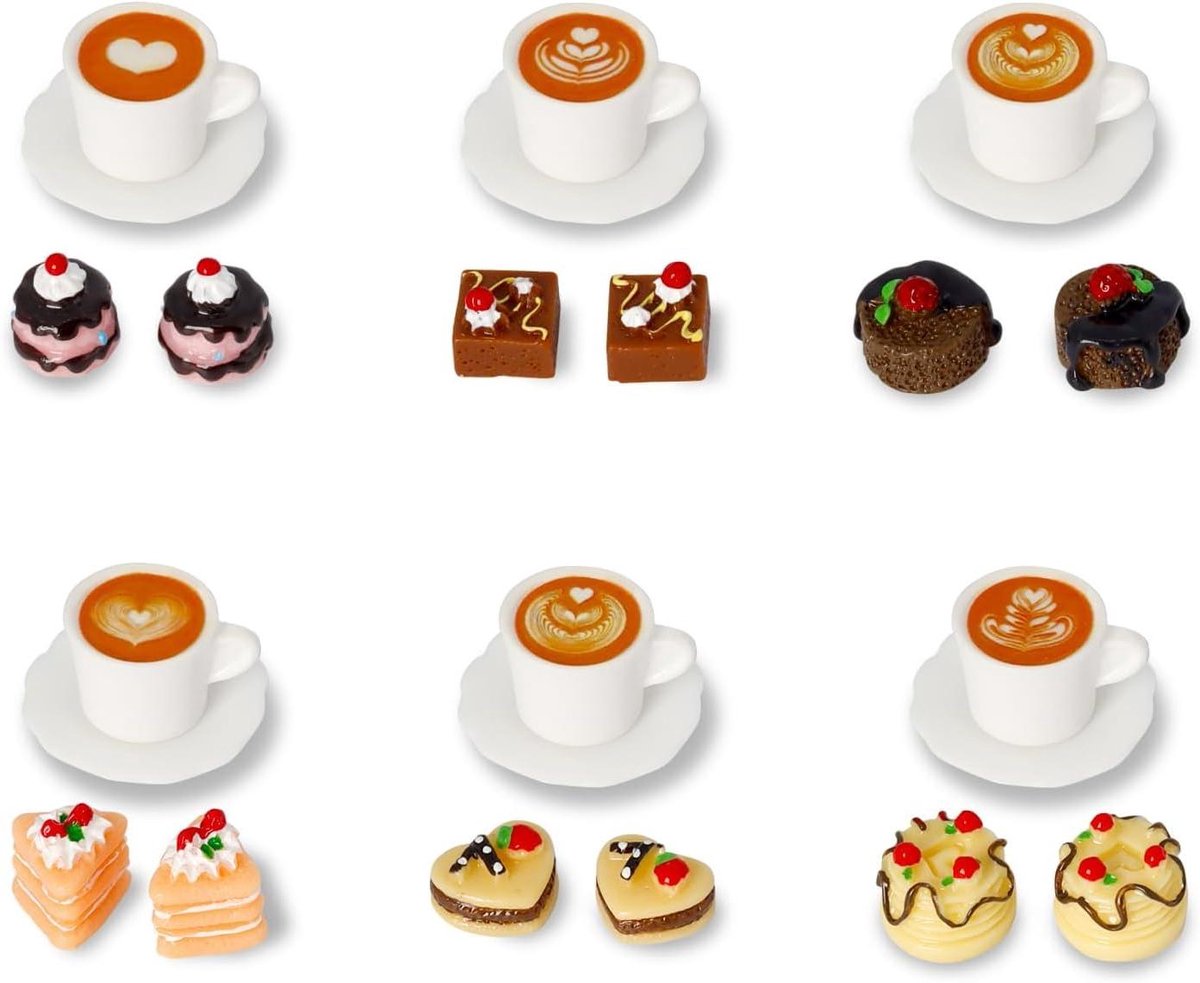 Ronte - Mini Food 24-delig Poppenhuis Accessoires Keuken - Kabouter Eten - Miniatuur Levensmiddelen Koffiekop Cake Dessert - Voor Mini-keuken - Theekransje - DIY Microlandschap - Speelgoedpoppenhuis.