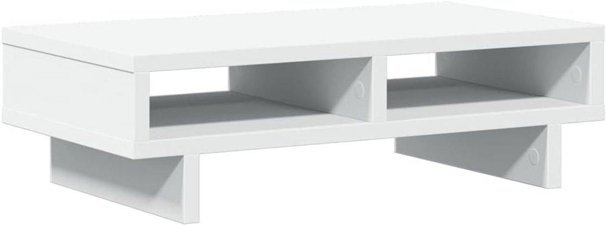 Monitorstandaard wit 50x27x15cm met lade en vakken