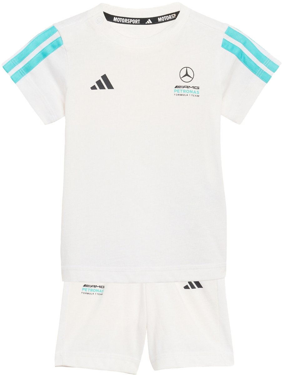 Adidas Performance Mercedes Amg Petronas Formula 1 Team Dna Joggingset Met Korte Mouwen Baby Kinderen Wit