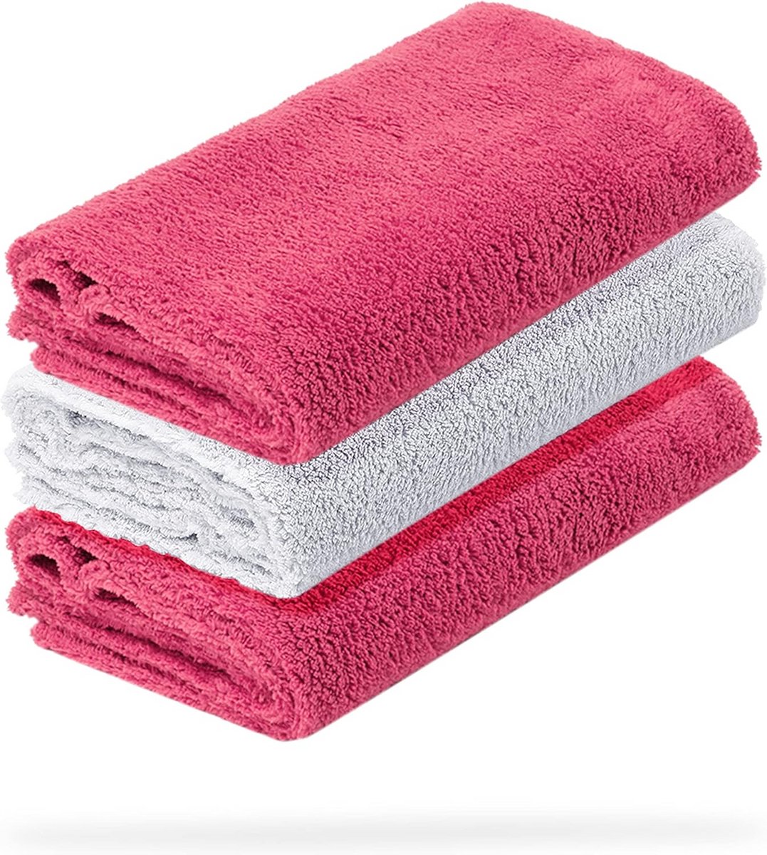 Set van 3 microvezeldoeken 40 x 40 cm - 550 GSM - pluisvrij en krassenvrij
