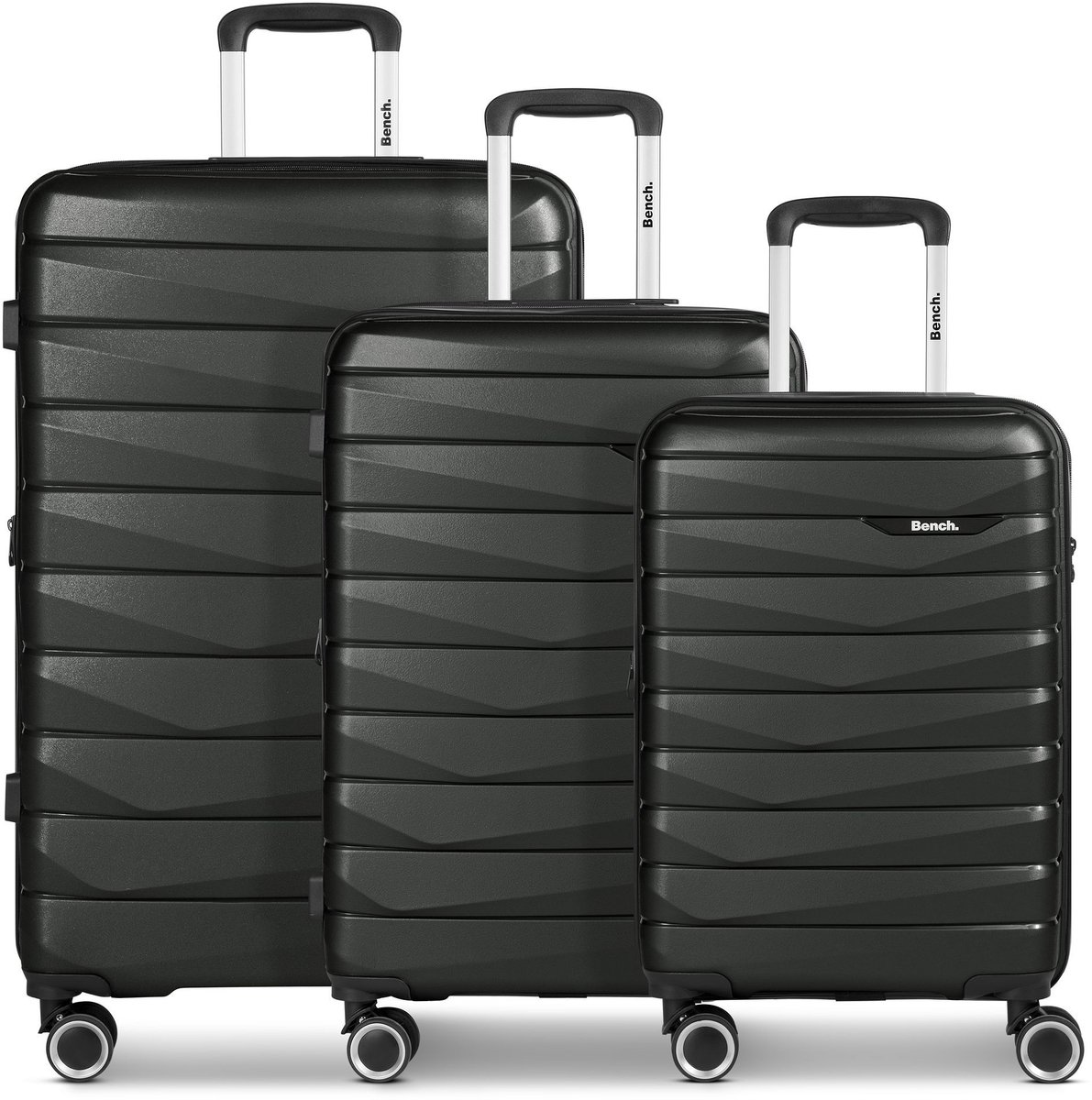 Bench Paris 4 wielen Kofferset 3-delig met uitbreidingsplooi - Harde bagage - TSA slot - black