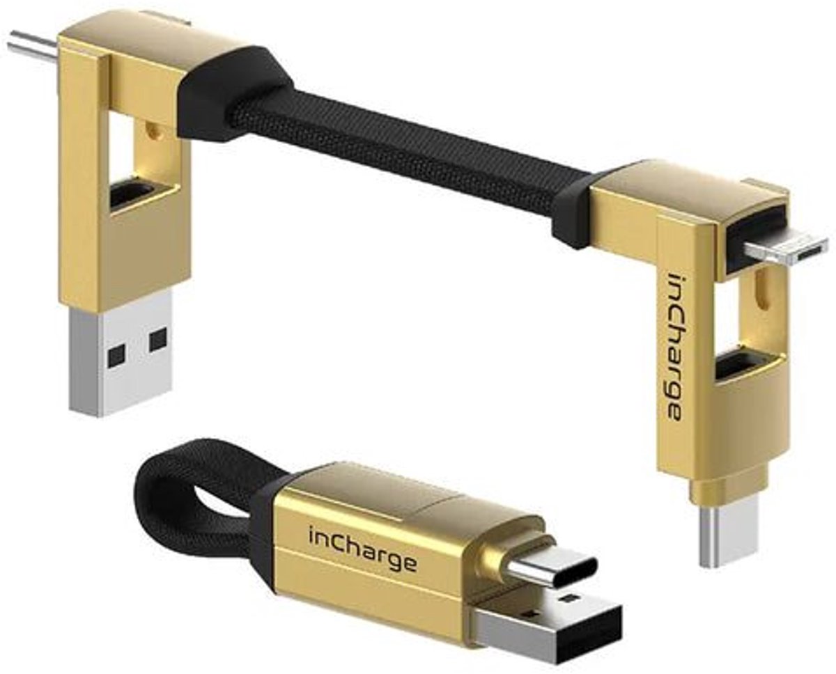Bol.com Rolling Square inCharge 6 - 6-in-1 Korte Oplaadkabel 9 cm - USB-C, Lightning & Micro-USB - Universele Oplaadkabel voor i... aanbieding