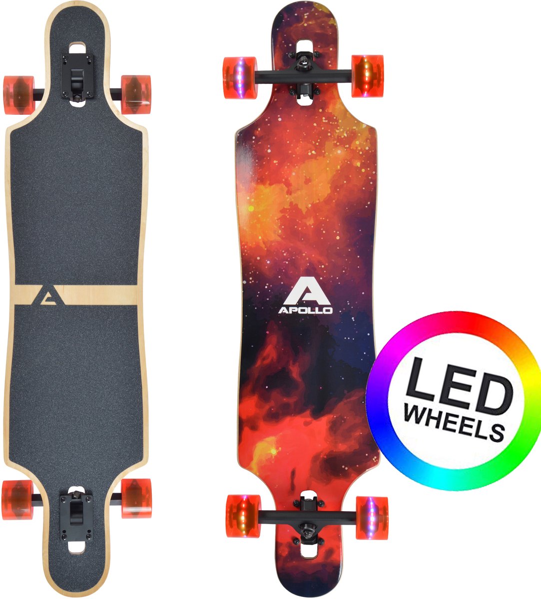 Apollo Twin Tip DT Longboard Redshift - LED Wheels