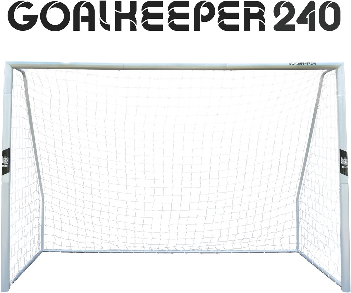 Ocean 5 Grote Voetbalgoal Goalkeeper, XXL Outdoor Voetbaldoel voor in de Tuin, van Metaal, Professionele Voetbalgoal Kind, Tiener en Volwassene, extra groot, 2,4 meter