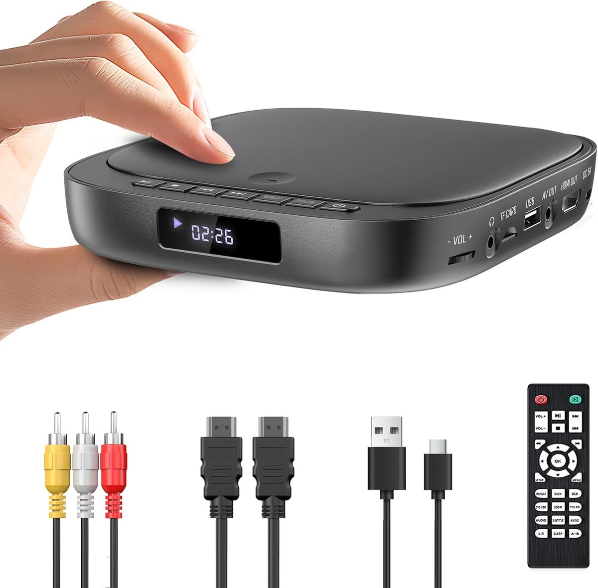 DVD Speler met HDMI - Externe DVVD Speler - Zwart
