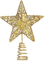 Hukermoon Kerstboompiek Glas, Glazen Kerstboom Topper, 26cm Kerstboompiek, Kerstboom Top Ster, Kerstboomtopper voor Kerstboomversiering (Mat Rood