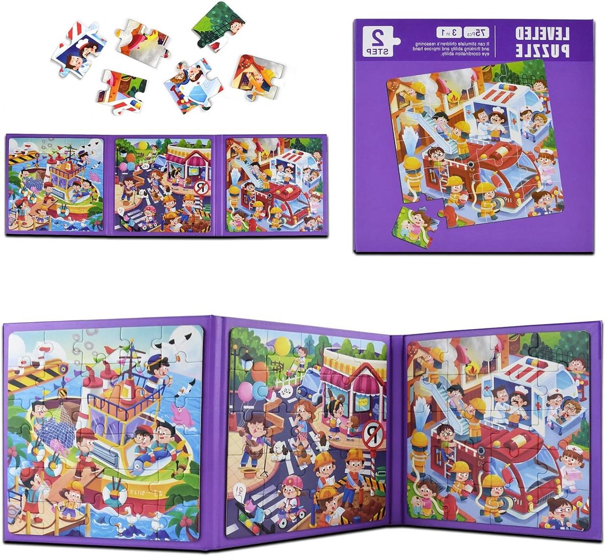 Ronte - Magnetische puzzel set 3-in-1 voor kinderen van 2 tot 6 jaar