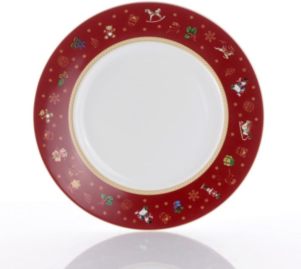 Kerst tafeldecoratie set 3 porseleinen borden 28-25-22 cm
