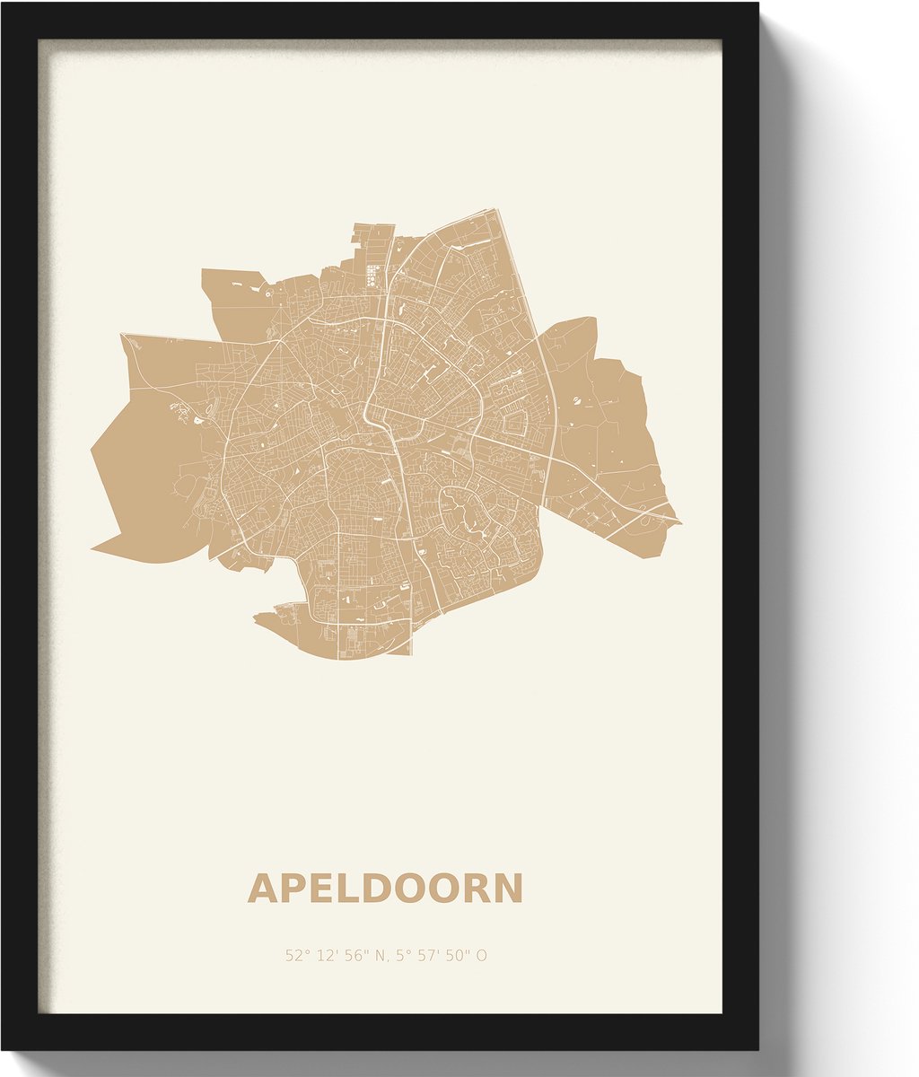 Poster Apeldoorn A3 - 30 x 42 cm - Beige (Exclusief Lijst)