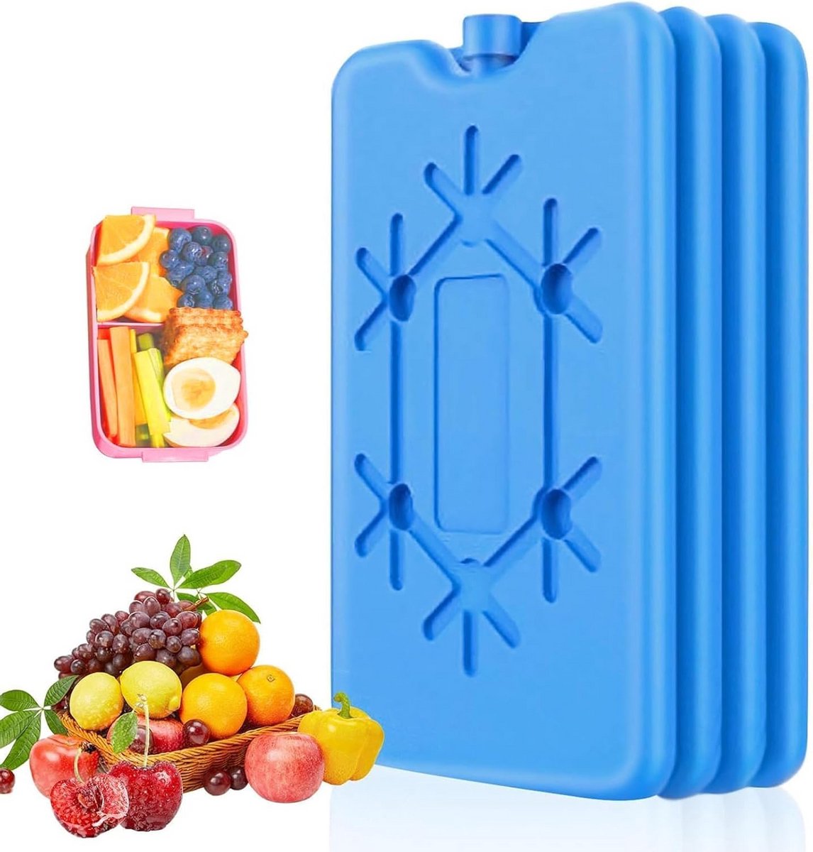 4x Ultradunne Koelelementen 200ml - Herbruikbaar Koelblok voor Lunchboxen en Koeltassen