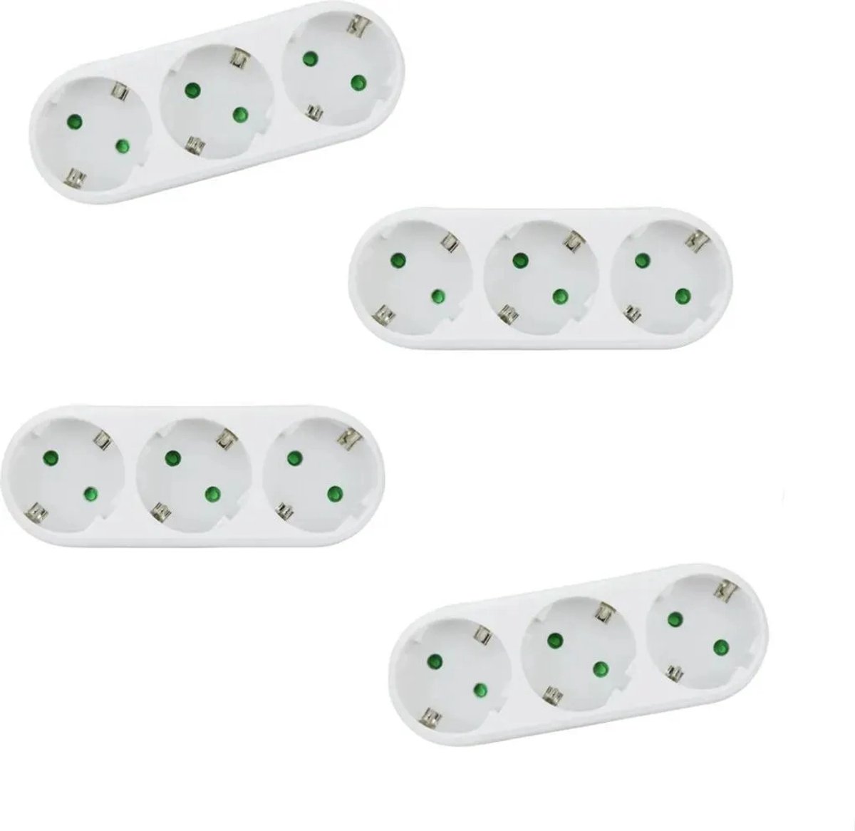 4-voudige 3-polige adapter, ronde stekkerdoos met 3 stopcontacten