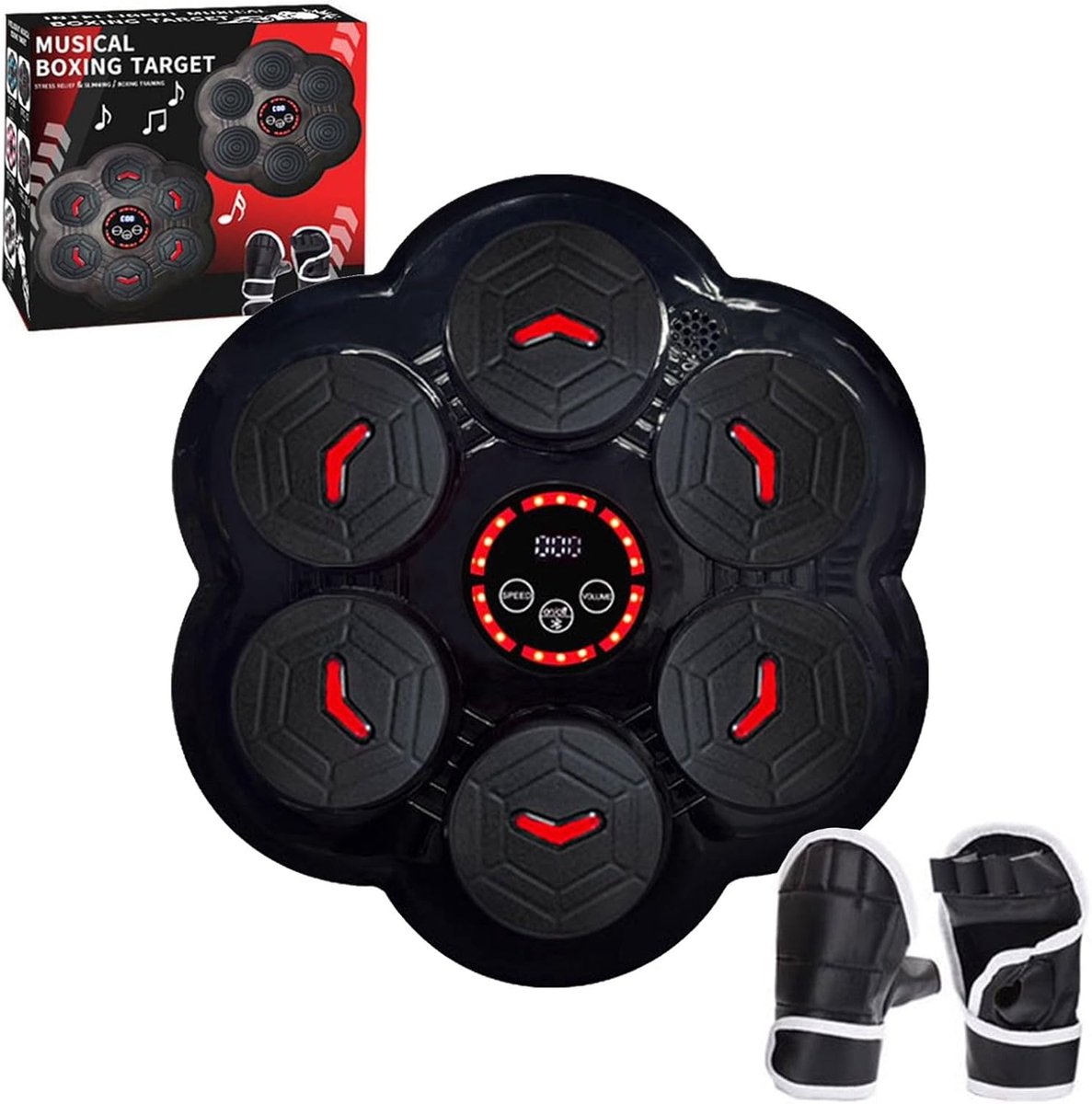 Boxing machine - Boksmachine met muziek - Muziekboksmachine met handschoenen - Oplaadbaar slim muziekboksapparaat - Wandgemonteerde bokstrainer - Voor boksen - Sparren en kickbokstraining - Kantoor - Sportschool of thuis - Valentijnsdag