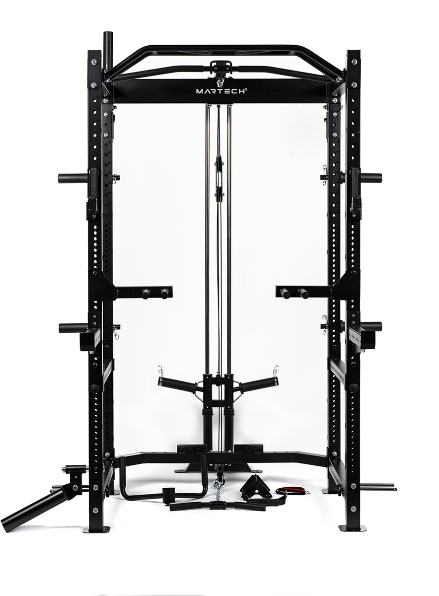 Martech M1 – Power Rack / Power Cage – Inclusief Attachments – Heavy-Duty Staal – Modulair & Uitbreidbaar