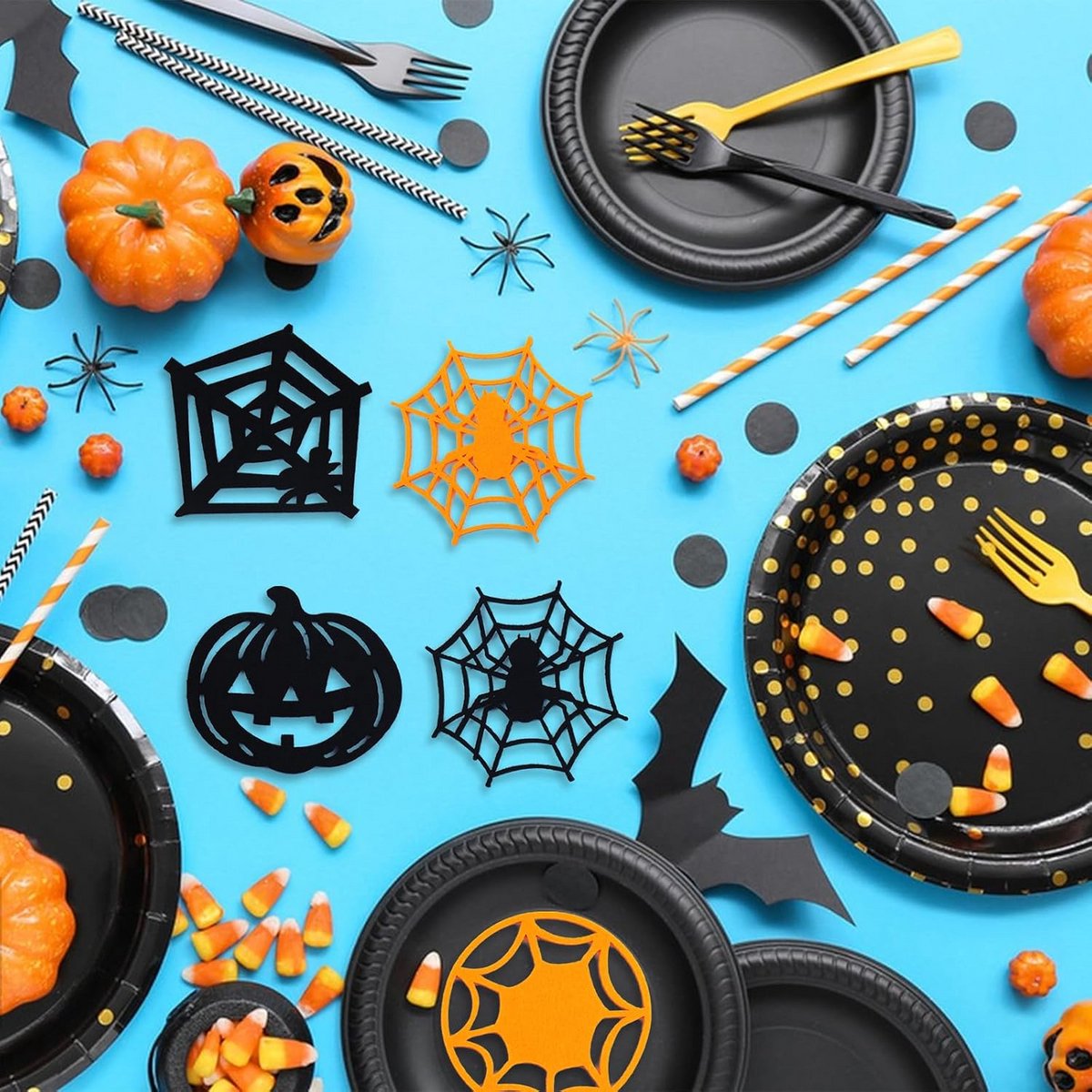 20x Halloween Onderzetters – Herbruikbaar Vilt, Waterabsorberend voor Tafeldecoratie
