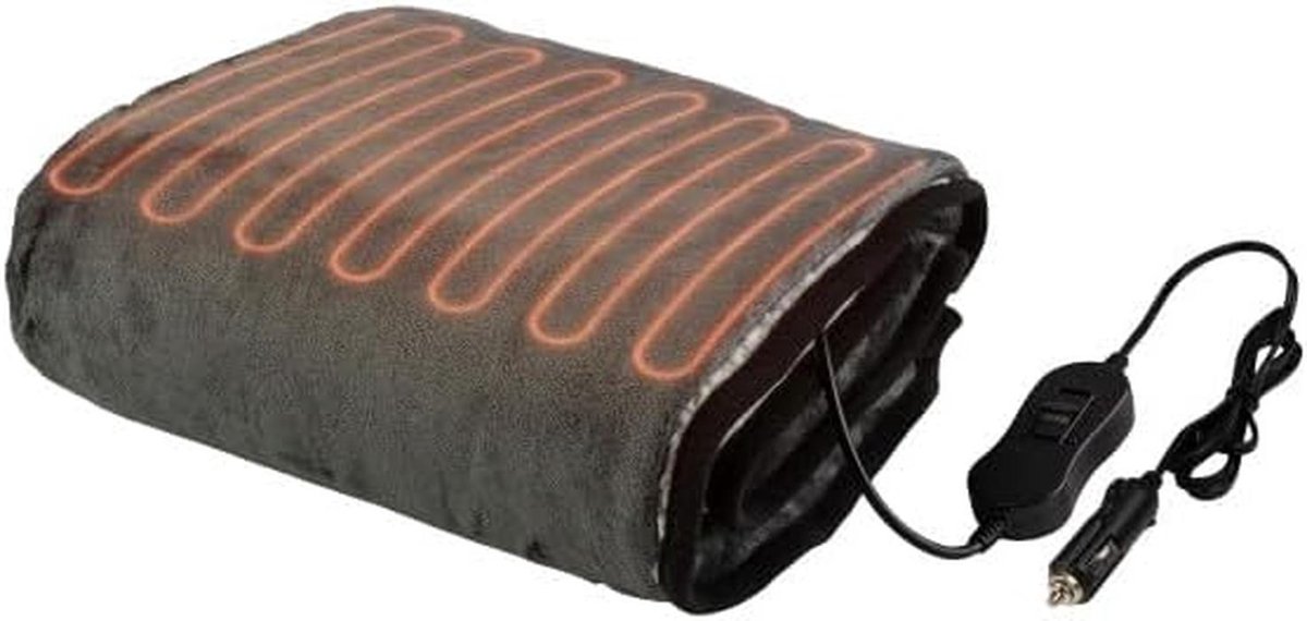 Verwarmde Auto Deken 12V - Draagbare Elektrische Reisdeken voor Auto, Vrachtwagen en Camper - 150x110 cm met 2 Warmtestanden