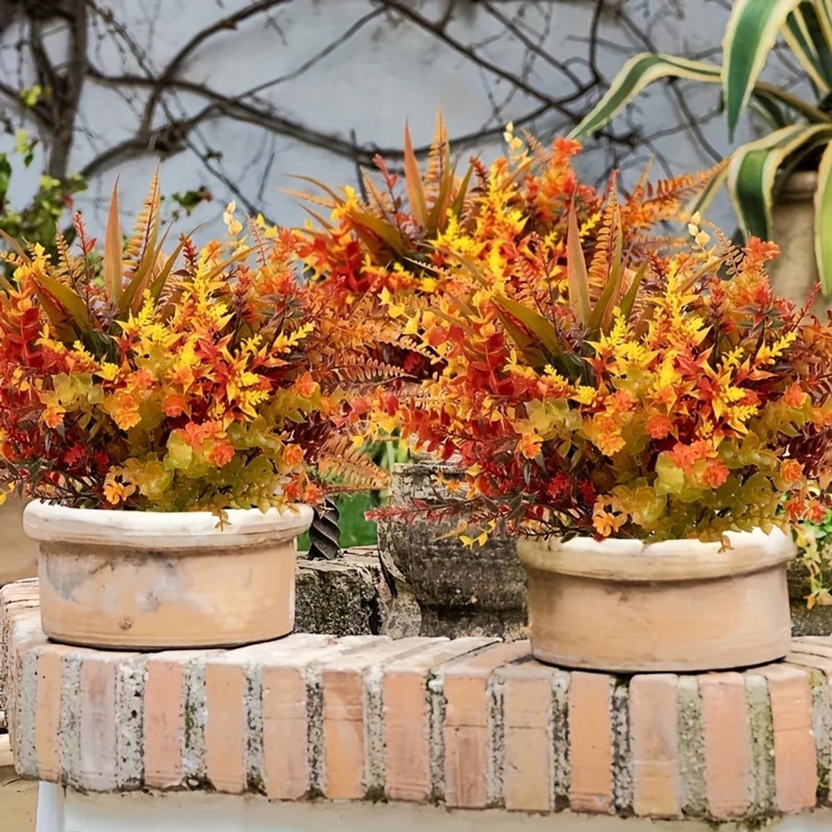 9-delige herfstkunstbloemset - UV-bestendige kunstcamelia-plantenset voor binnen- en terrasdecoratie - Seizoensgebonden woonaccessoires voor housewarming, herfst, Kerstmis, Halloween, Pasen, Thanksgiving en Valentijnsdag — cadeau in Cadeau-ideeën - foto 8