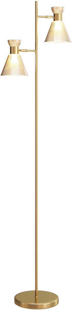 HOMCOM vloerlamp - Metaal - 42x25x165cm - Goud