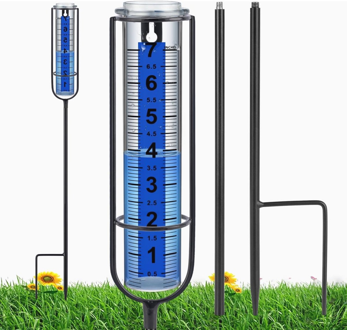Vorstbestendige Regenmeter voor Buiten - Decoratieve Tuinmeter met Duidelijke Cijfers en Verstelbare Hoogte