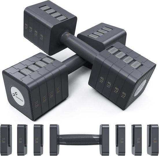 Verstelbare Halterset 2x 4.5kg - 5 Gewichten in 1 Paar Halters voor ...