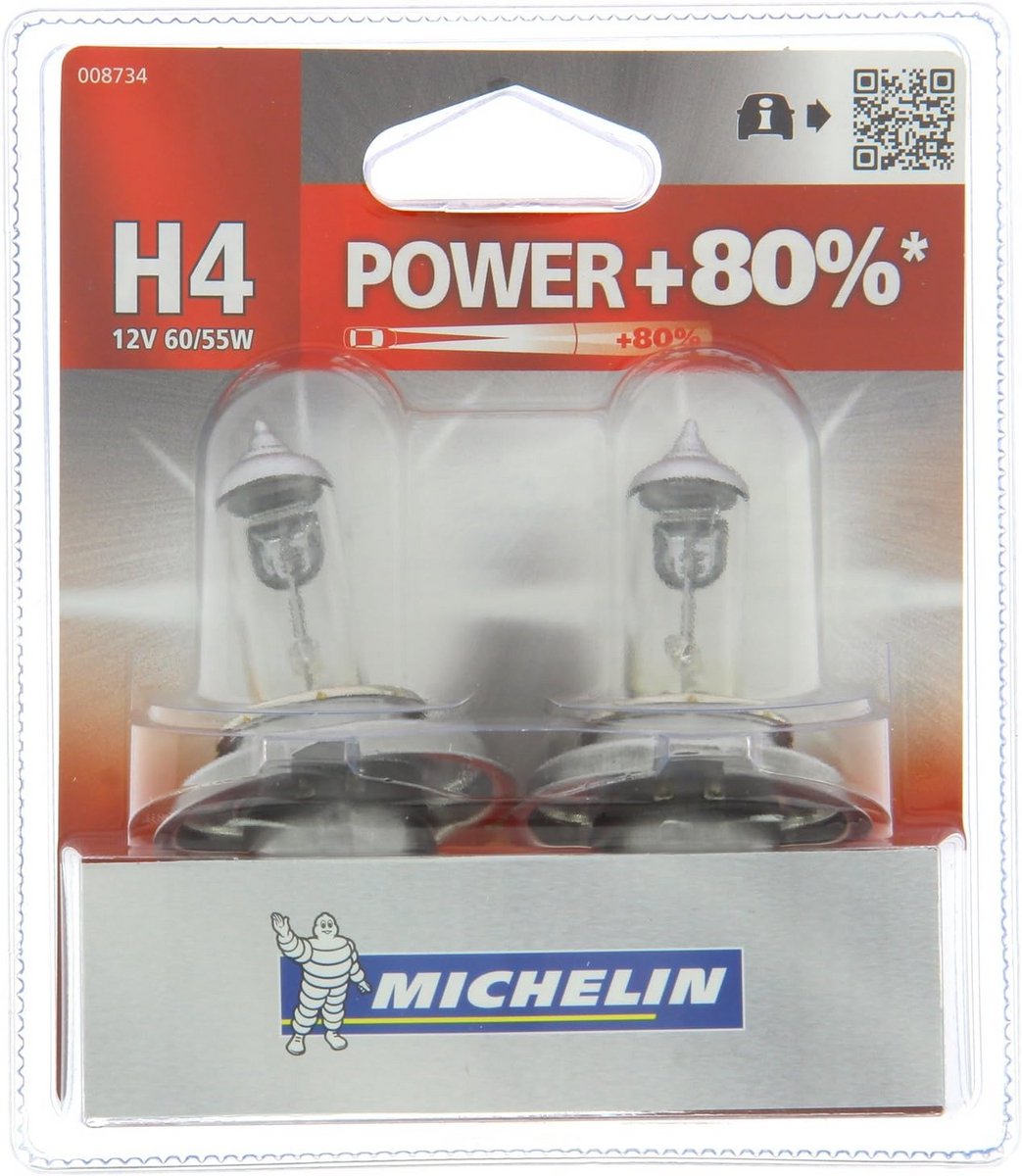 Set van 2 H4 Autolampen 12V 60/55W Krachtige Heldere Verlichting
