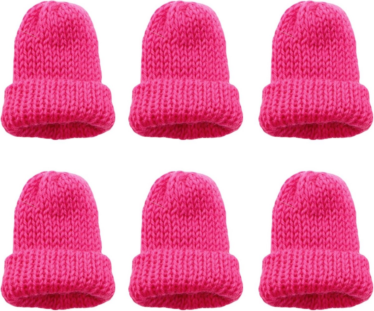 Set van 6 kleurrijke gebreide eierwarmers voor ontbijt