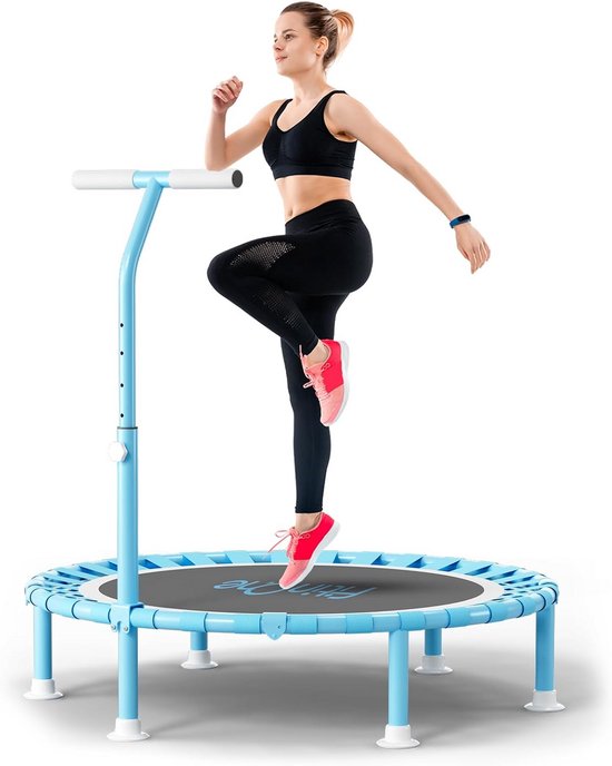 Fitness Trampoline 40 Inch Inklapbaar met Verstelbare Handgreep - Stille Mini Trampoline voor Volwassenen en Kinderen